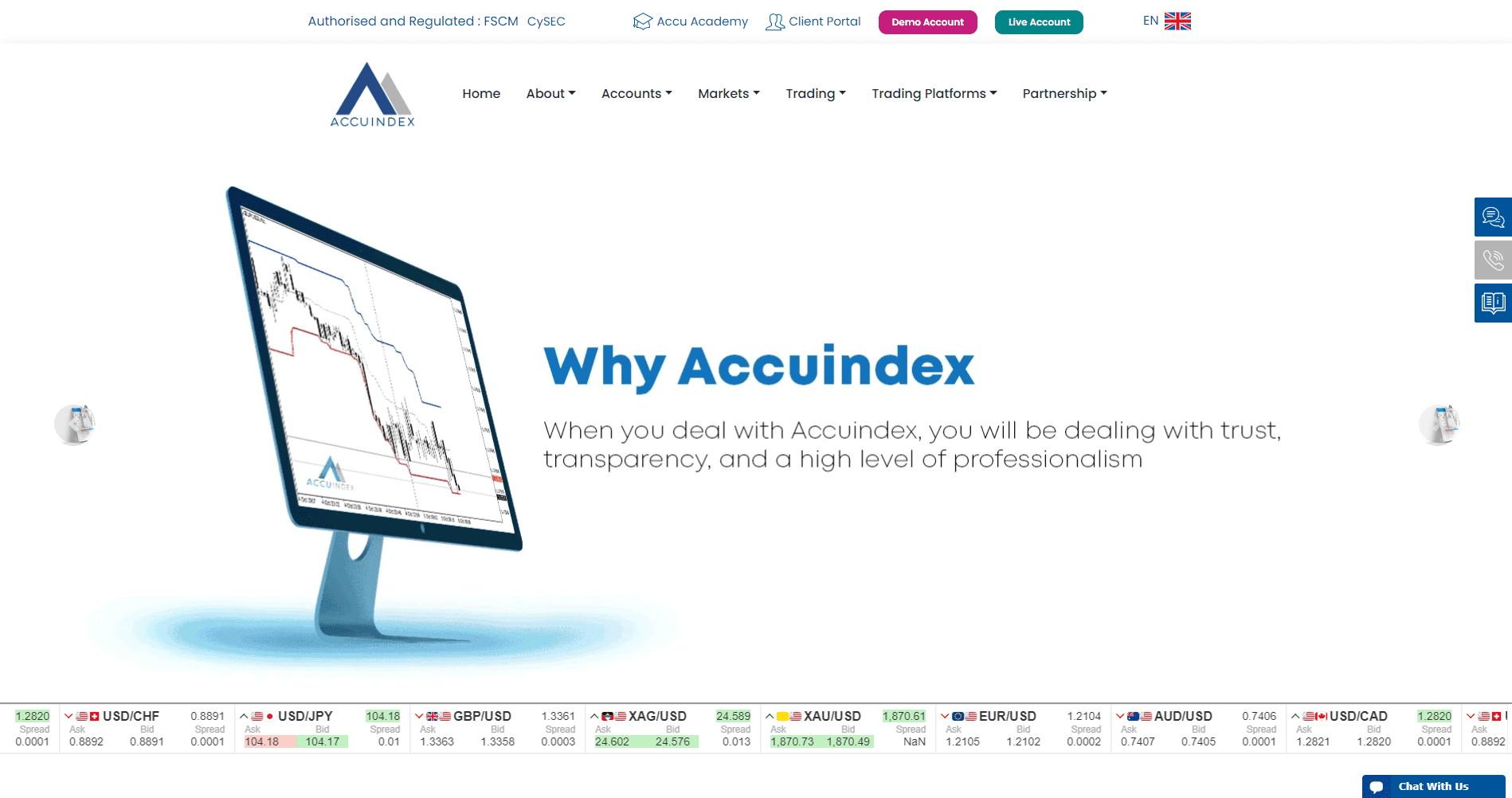 Accuindex Review Landing page