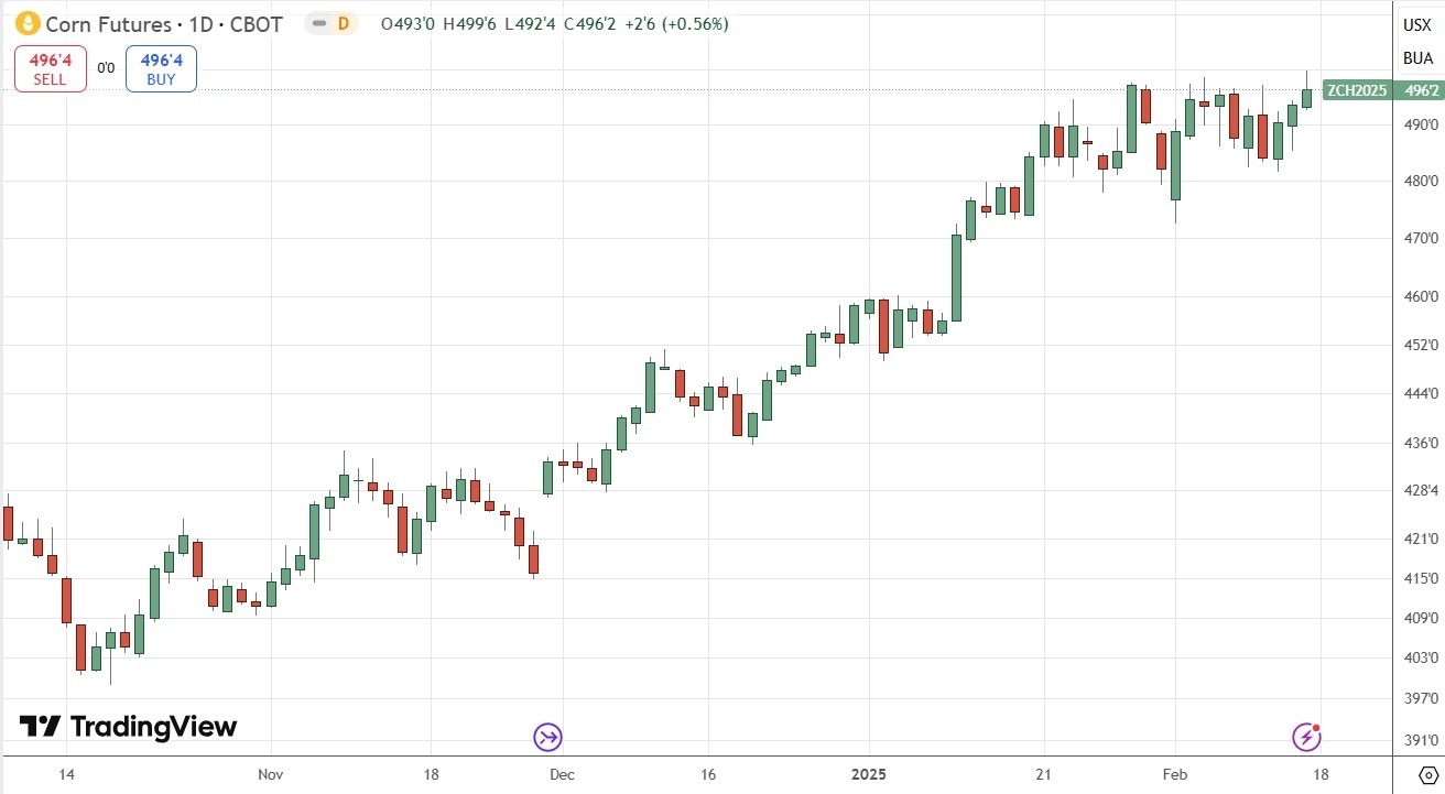 Corn Futures Daily Price 160225