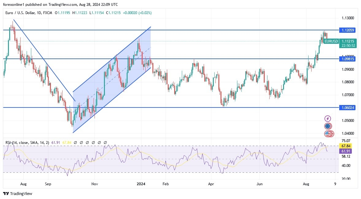 EUR/USD Analysis Today 29/8: Profit Taking Selling (graph)