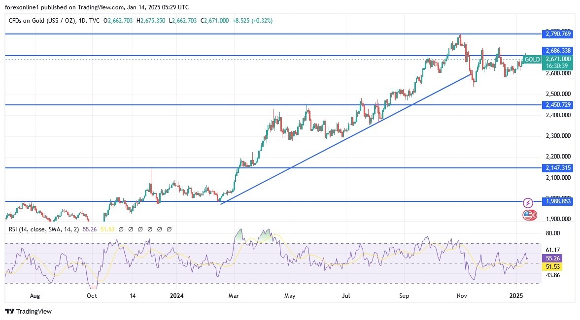 Gold Analysis Today 14/01: Gold Prices Hold Strong (graph)