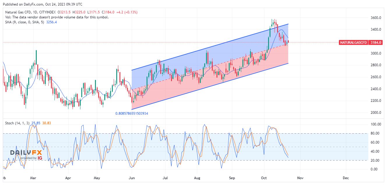 سعر الغاز الطبيعي على الإطار الزمني اليومي