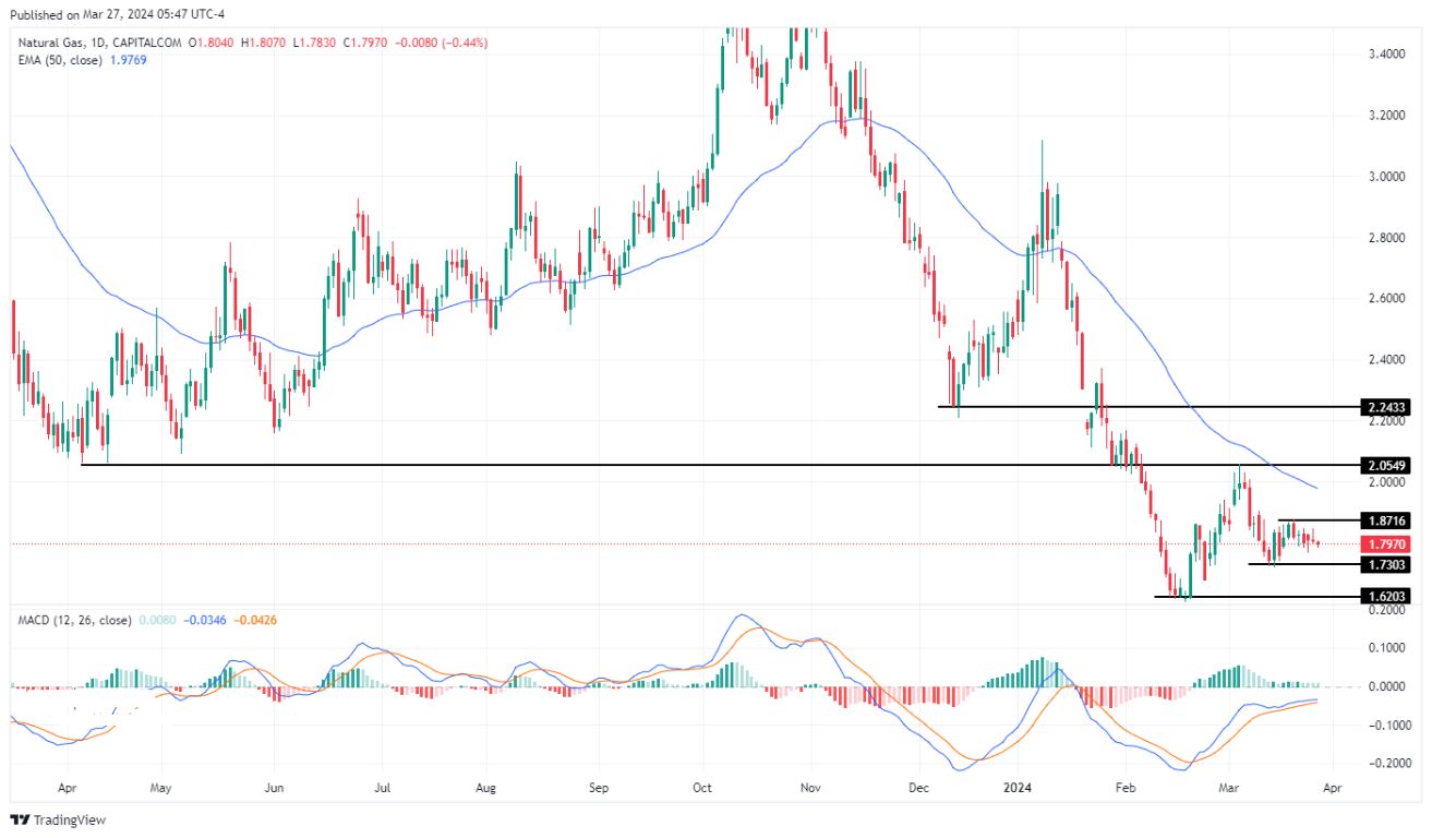 سعر الغاز الطبيعي على الإطار الزمني اليومي